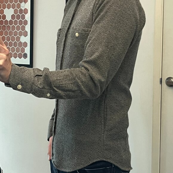 *Canadian Made* ~ Eighteen Waits ~ Long Sleeve Pocket Shirt Soft Grey *Vintage* - Picture 10 of 12